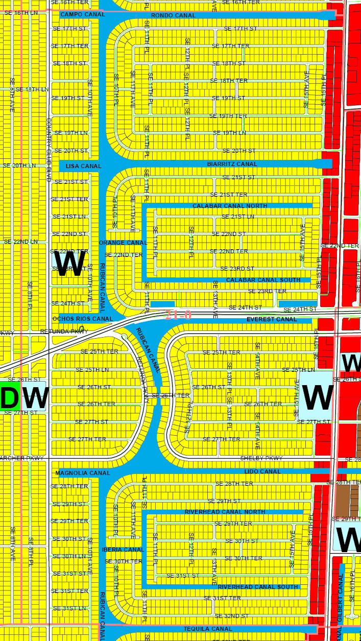street and canal map of unit 21