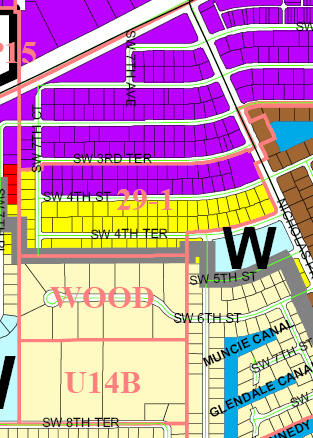 street and canal level map of Cape Coral unit 29-1