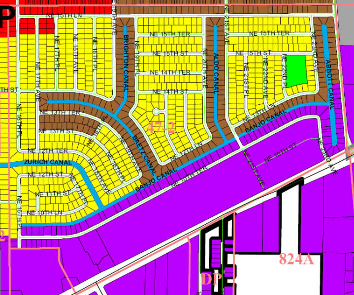street and canal level map of Cape Coral unit 47-2