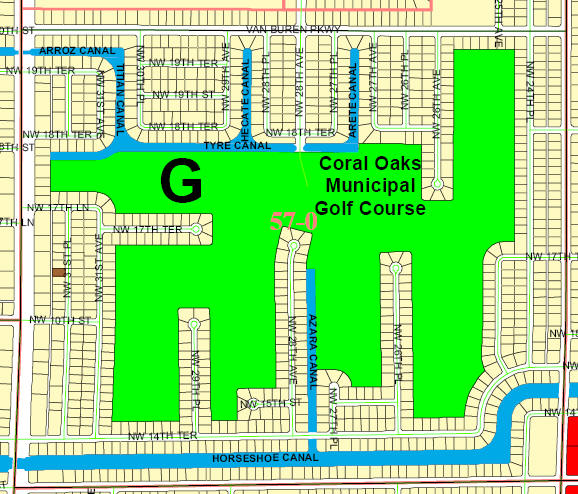 Street and Canal Level Unit Map of Cape Coral Unit 57
