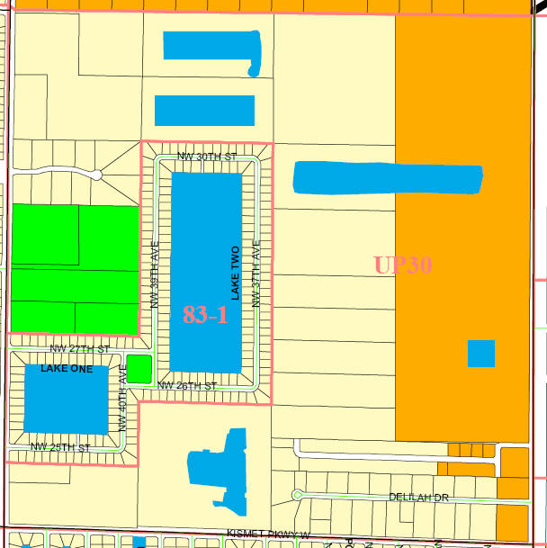 street and canal level map of Cape Coral unit 83-1 & UP30
