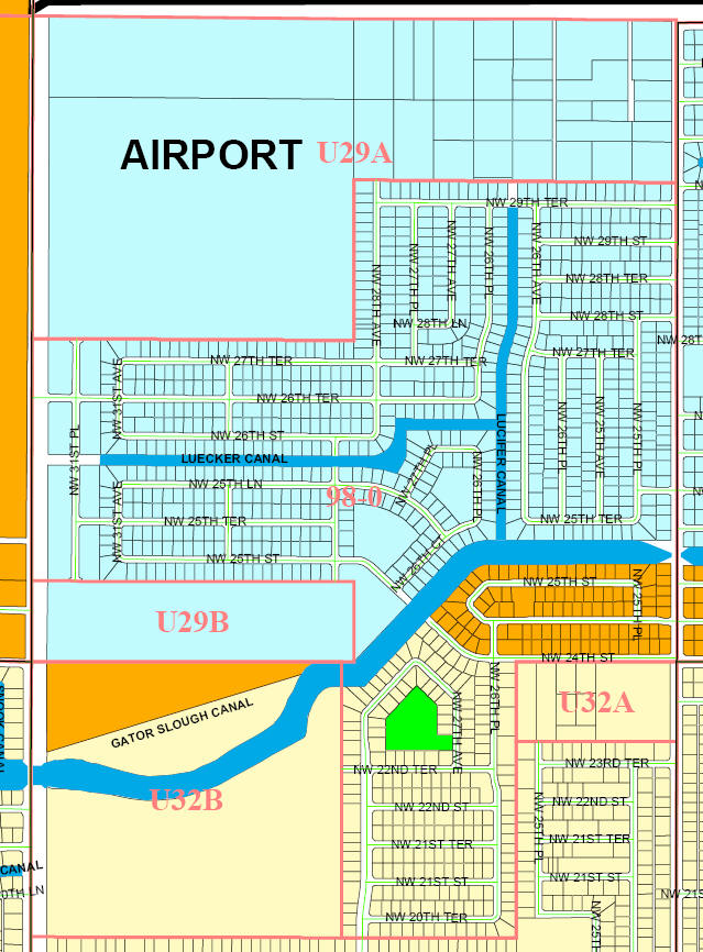 street and level map of Cape Coral unit map 98